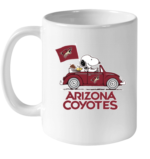 jw2e snoopy and woodstock ride the arizona coyotes car ceramic mug 110 56 front white