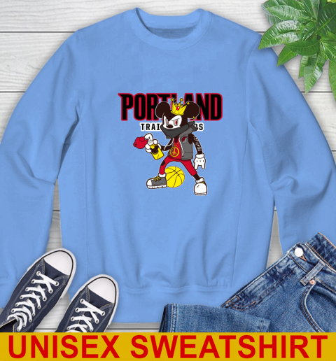 Portland Trail Blazers NBA Basketball Mickey Peace Sign Sports Sweatshirt 11