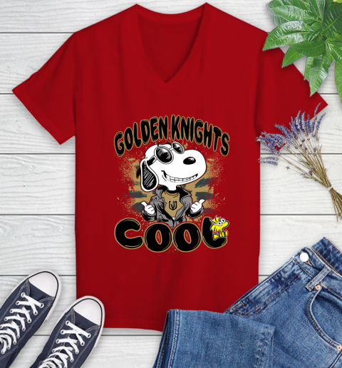 NHL Hockey Vegas Golden Knights Cool Snoopy Shirt Women's V-Neck T-Shirt 8