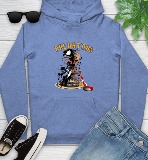 NHL Nashville Predators Hockey Venom Groot Guardians Of The Galaxy Youth Hoodie 12