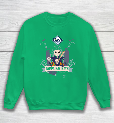 MLB Tampa Bay Rays Baseball Jack Skellington Halloween Sweatshirt 5