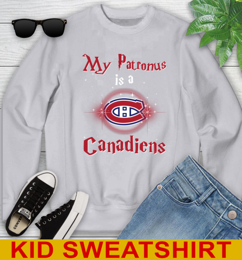 NHL Hockey Harry Potter My Patronus Is A Montreal Canadiens Youth Sweatshirt 3