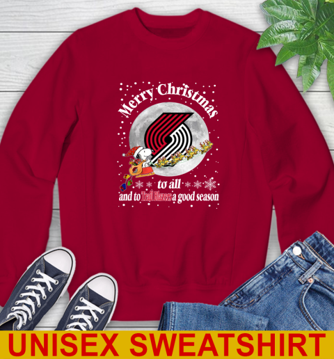 Portland Trail Blazers Merry Christmas To All And To Trail Blazers A Good Season NBA Basketball Sports Sweatshirt 9