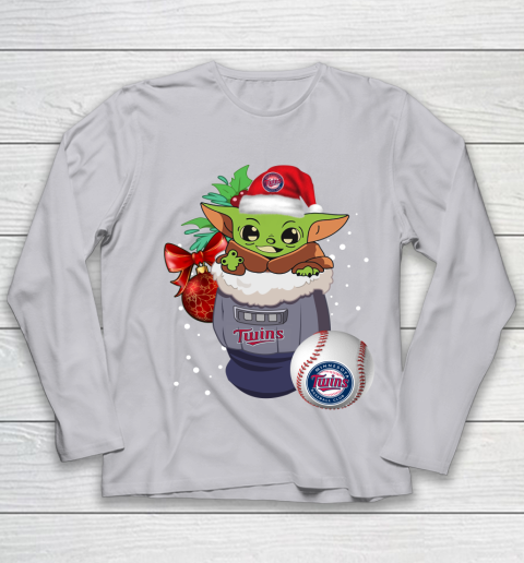 Minnesota Twins Christmas Baby Yoda Star Wars Funny Happy MLB Youth Long Sleeve 5