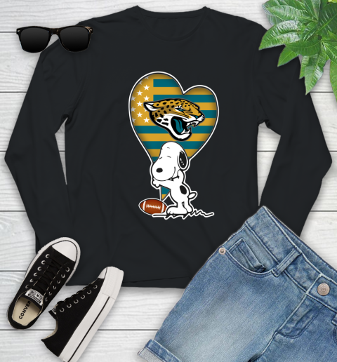 Jacksonville Jaguars NFL Football The Peanuts Movie Adorable Snoopy Youth Long Sleeve 2
