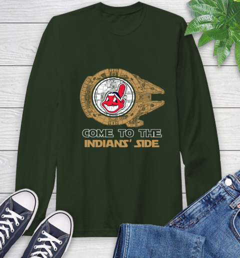 MLB Come To The Cleveland Indians Side Star Wars Baseball Sports Long Sleeve T-Shirt 7