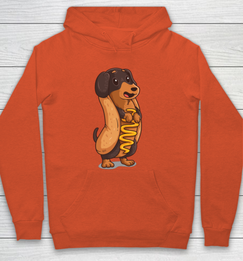 Wiener Dog Hotdog Bun Dachshund Funny Foodie Gift Hot Dog Hoodie 3