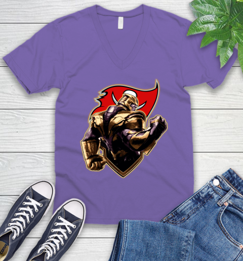 NFL Thanos Avengers Endgame Football Sports Tampa Bay Buccaneers V-Neck T-Shirt 9