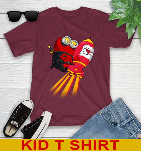 NFL Football Kansas City Chiefs Deadpool Minion Marvel Shirt Youth T-Shirt 5