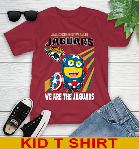 NFL Football Jacksonville Jaguars Captain America Marvel Avengers Minion Shirt Youth T-Shirt 12