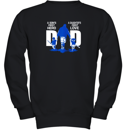 Dad A Son's First Hero Daughter's Love Baseball Youth Sweatshirt