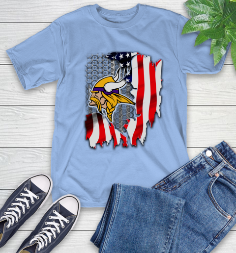 Minnesota Vikings NFL Football American Flag T-Shirt 12