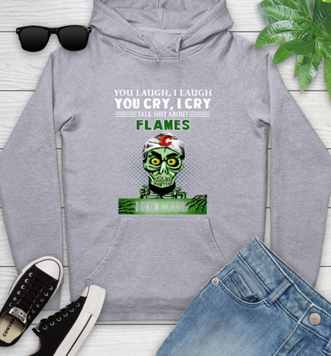 NHL Talk Shit About Calgary Flames I Kill You Achmed The Dead Terrorist Jeffrey Dunham Hockey Youth Hoodie 6