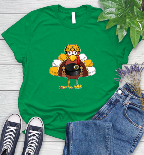 Boston Bruins Turkey Thanksgiving Day Women's T-Shirt 6