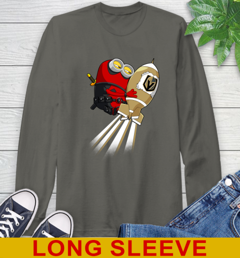 NHL Hockey Vegas Golden Knights Deadpool Minion Marvel Shirt Long Sleeve T-Shirt 10