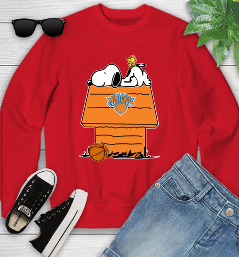 New York Knicks NBA Basketball Snoopy Woodstock The Peanuts Movie Youth Sweatshirt 9