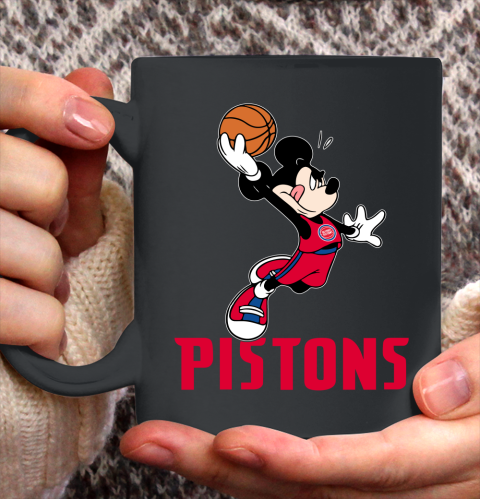 NBA Basketball Detroit Pistons Cheerful Mickey Mouse Shirt Ceramic Mug 11oz