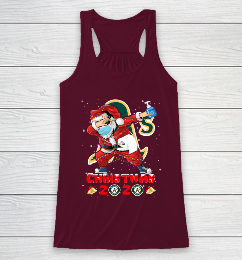 Oakland Athletics Funny Santa Claus Dabbing Christmas 2020 MLB Racerback Tank 2