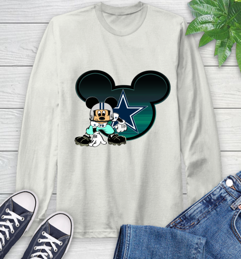 NFL Dallas Cowboys Mickey Mouse Disney Football T Shirt Long Sleeve T-Shirt 12