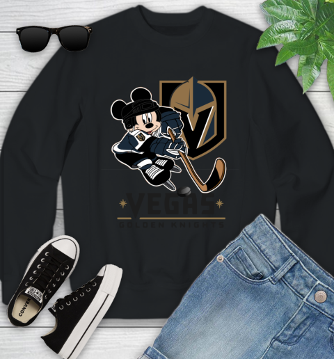 NHL Vegas Golden Knights Mickey Mouse Disney Hockey T Shirt Youth Sweatshirt 2
