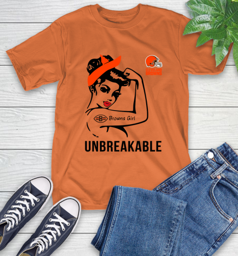 NFL Cleveland Browns Girl Unbreakable Football Sports T-Shirt 3