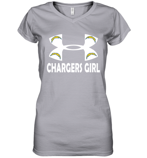 NFL Los Angeles Chargers Girl Under Armour Football Sports qpJA3EE9ZtU women v neck t shirt 39 95 151514 front sport grey