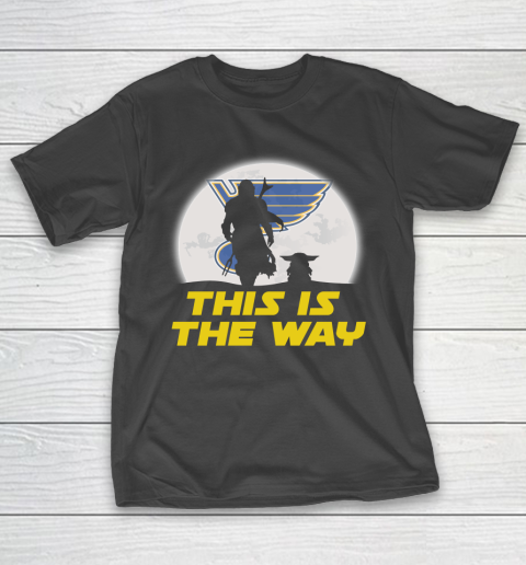 St.Louis Blues NHL Ice Hockey Star Wars Yoda And Mandalorian This Is The Way T-Shirt