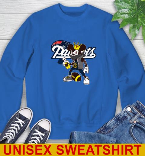 New England Patriots NFL Football Mickey Peace Sign Sports Sweatshirt 9
