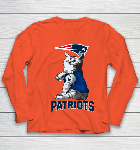 NFL Football My Cat Loves New England Patriots Youth Long Sleeve 3