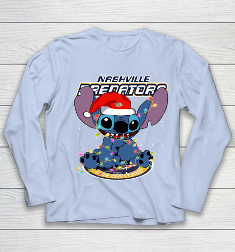 Nashville Predators NHL Hockey noel stitch Christmas Youth Long Sleeve 5