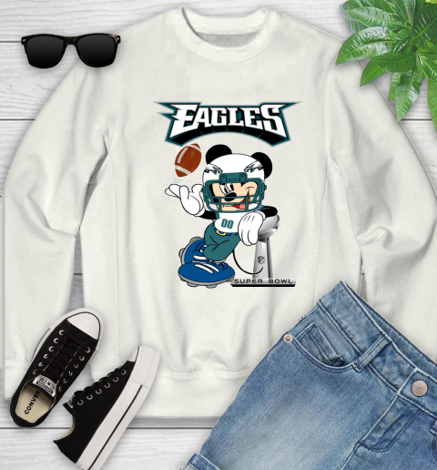 NFL Philadelphia Eagles Mickey Mouse Disney Super Bowl Football T Shirt Youth Sweatshirt