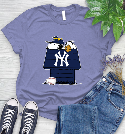 MLB New York Yankees Snoopy Woodstock The Peanuts Movie Baseball T Shirt Women's T-Shirt 11