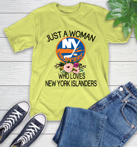 NHL Just A Woman Who Loves New York Islanders Hockey Sports T-Shirt 8