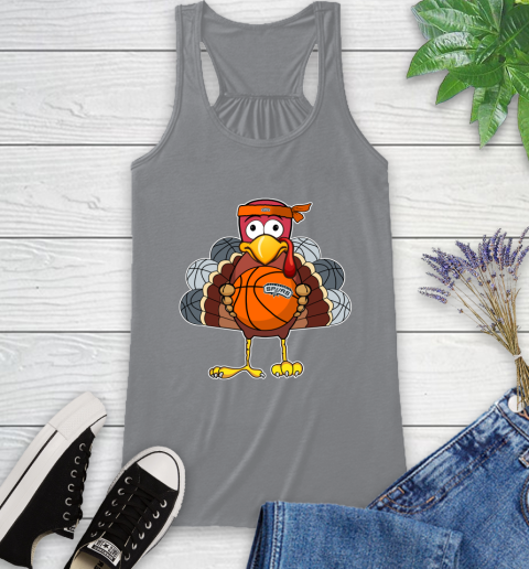 San Antonio Spurs Turkey thanksgiving day Racerback Tank 5