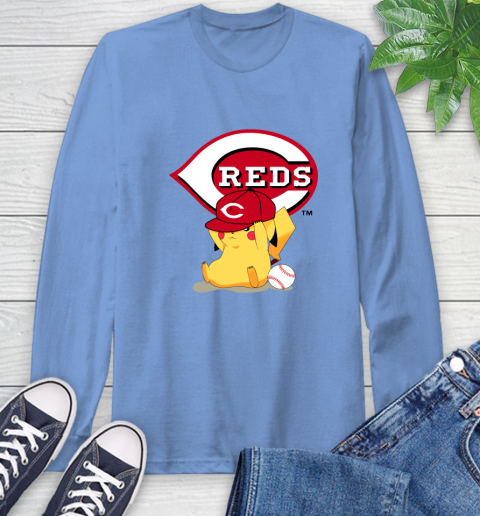 MLB Pikachu Baseball Sports Cincinnati Reds Long Sleeve T-Shirt 11