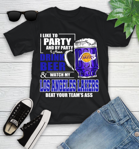 NBA Drink Beer and Watch My Los Angeles Lakers Beat Your Team's Ass Basketball Youth T-Shirt