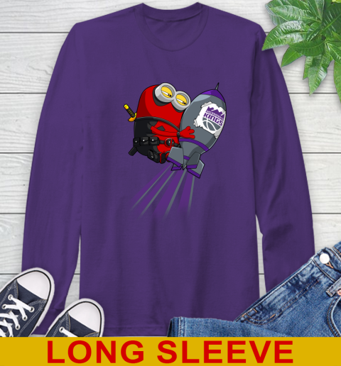NBA Basketball Sacramento Kings Deadpool Minion Marvel Shirt Long Sleeve T-Shirt 5