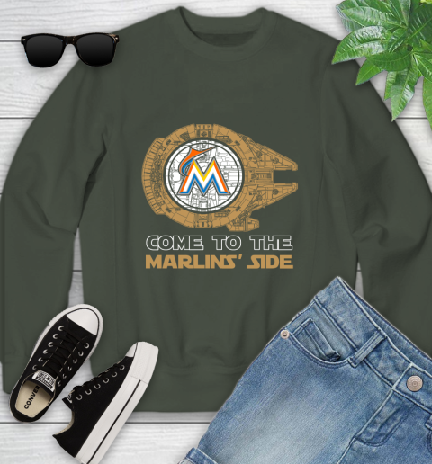 MLB Come To The Miami Marlins Side Star Wars Baseball Sports Youth Sweatshirt 10 MLB Come To The Miami Marlins Side Star Wars Baseball Sports Youth Sweatshirt - Image 10