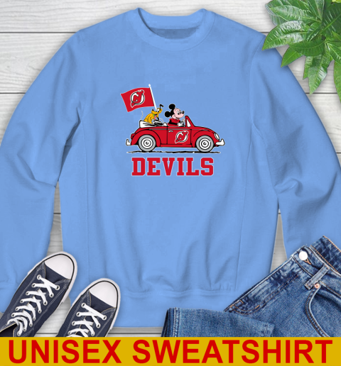 NHL Hockey New Jersey Devils Pluto Mickey Driving Disney Shirt Sweatshirt 11