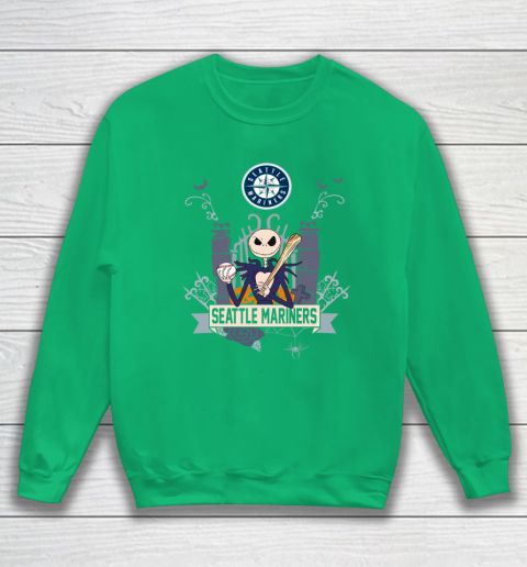 MLB Seattle Mariners Baseball Jack Skellington Halloween Sweatshirt 5