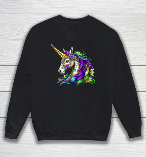 Happy Mardi Gras Unicorn Sweatshirt