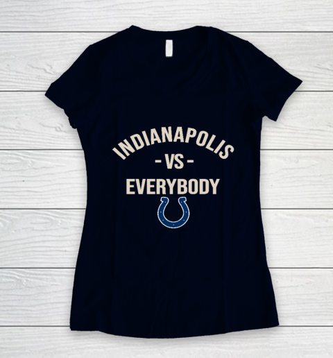 Indianapolis Colts Vs Everybody Women's V-Neck T-Shirt 2
