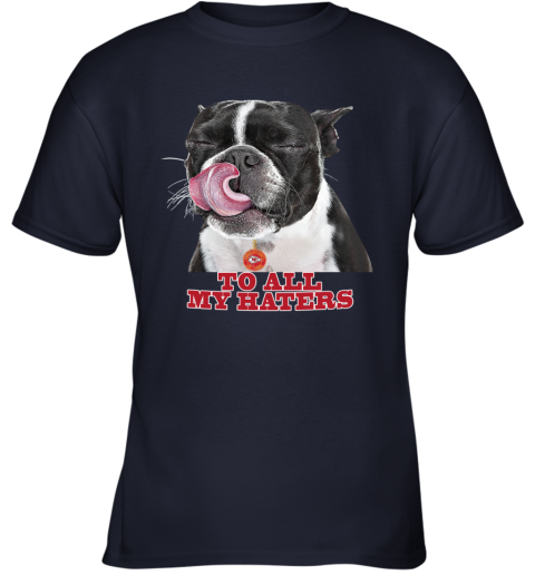 Kansas City Chiefs To All My Haters Dog Licking 3l86 kansas city chiefs to all my haters dog licking youth t shirt 26 front navy