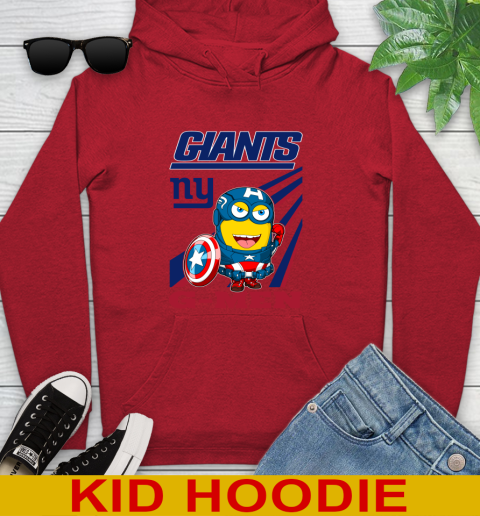 NFL Football New York Giants Captain America Marvel Avengers Minion Shirt Youth Hoodie 11