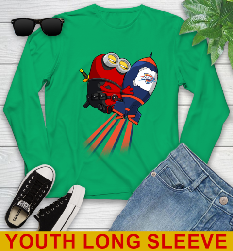 NBA Basketball Oklahoma City Thunder Deadpool Minion Marvel Shirt Youth Long Sleeve 7
