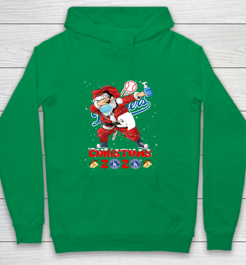 Los Angeles Dodgers Funny Santa Claus Dabbing Christmas 2020 MLB Youth Hoodie 4