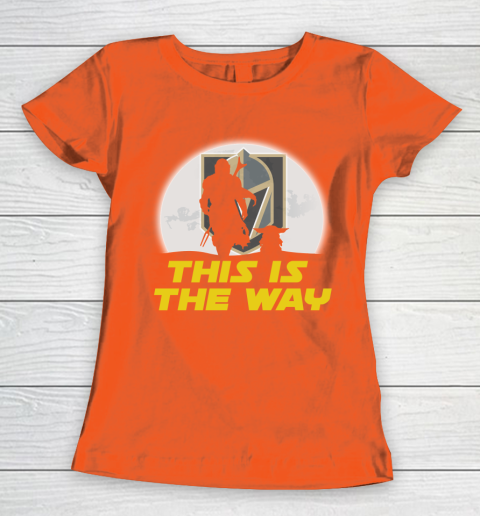 Vegas Golden Knights NHL Ice Hockey Star Wars Yoda And Mandalorian This Is The Way Women's T-Shirt 3