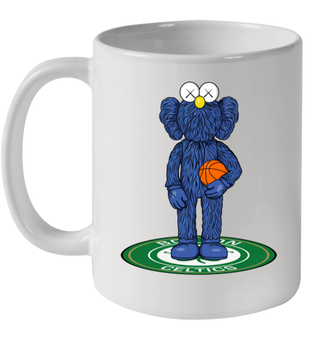 NBA Basketball Boston Celtics Kaws Bff Blue Figure Shirt Ceramic Mug 11oz