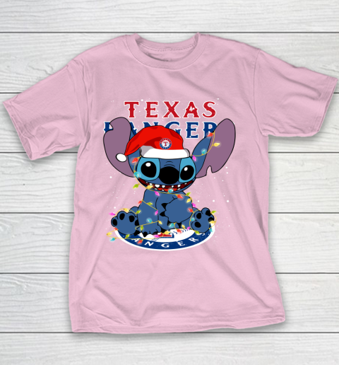 Texas Rangers MLB noel stitch Baseball Christmas Youth T-Shirt 5