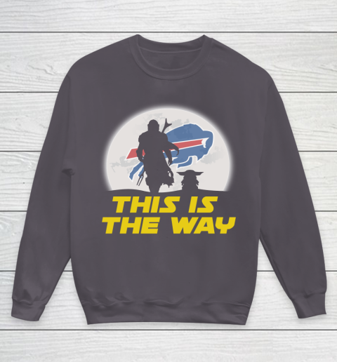 Buffalo Bills NFL Football Star Wars Yoda And Mandalorian This Is The Way Youth Sweatshirt 5